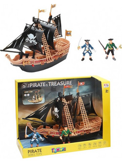 ToyMarkt Πειρατικό Καράβι με Μαύρα Πανιά Σετ Φιγούρες Δράσης για 3+ Ετών