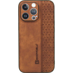 Bodycell Pattern Leather Back Cover Brown (iPhone 14 Pro)