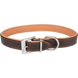 Trixie Active Comfort Δερμάτινο Κολάρο Σκύλου Καφέ Μπεζ 3.5x52-63cm