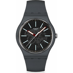 Swatch Coblestone Street Ανδρικό Ρολόι με Μαύρο Καουτσούκ Λουράκι SO29A101