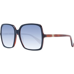 Max Mara MM0037 92W Ανδρικά Γυαλιά Ηλίου Τετράγωνα Κοκάλινα Μαύρα με Μπλε Φακό