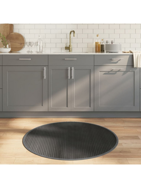 vidaXL Στρογγυλό Χαλί Καλοκαιρινό Baboo 100cm 376988 Γκρι