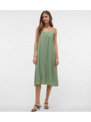 Vero Moda Josie Midi Καλοκαιρινό Καθημερινό Φόρεμα Μεταξωτό Πράσινο Mint 10303398