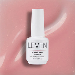 Leven Rosette Rubber Base Ημιμόνιμο Βερνίκι Νυχιών 15ml
