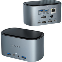 Cabletime DOCK131 USB-C Docking Station με DisplayPort / HDMI PD Ethernet