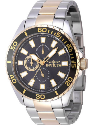 Invicta Pro Diver Ανδρικό Ρολόι με Ασημί Χρυσό Μεταλλικό Μπρασελέ 47557