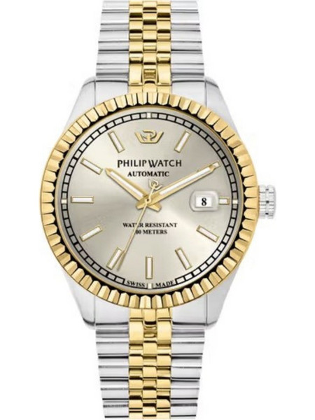 Philip Watch Ανδρικό Ρολόι Αυτόματο με Ασημί Χρυσό Μεταλλικό Μπρασελέ 8223597025