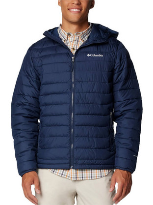 Columbia Powder Lite Ανδρικό Μπουφάν Χειμωνιάτικο Puffer Αδιάβροχο Navy Μπλε 2086944-464