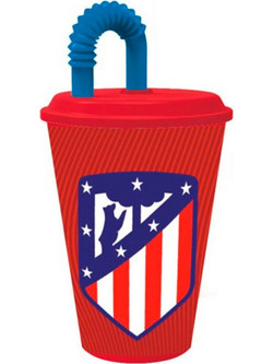 Ποτήρι Πλαστικό με Καλαμάκι Atletico Madrid Κόκκινο Royal Blue 1000ml S2004037
