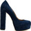 Fardoulis Γόβες Suede με Χοντρό Ψηλό Τακούνι & Φιάπα Navy Μπλε 3201-S