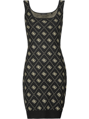 Guess Sarah Mini Βραδινό Φόρεμα Πολυεστέρας Μαύρο W4BK98Z3JD2-FJ5Y