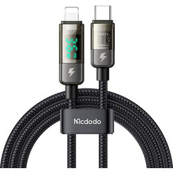 Mcdodo CA-3600 Braided LED USB-C to Lightning Cable 36W 1.2m Black 6921002636001