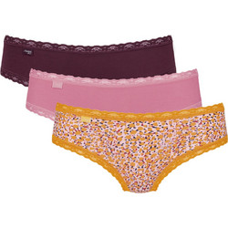 Sloggi 24/7 Weekend Βαμβακερά Γυναικεία Slip με Δαντέλα 3Pack 10198004-V002