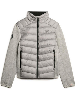 Superdry 'Storm Knit Hybrid Ανδρικό Μπουφάν Χειμωνιάτικο Puffer Γκρι M5011916A-07Q