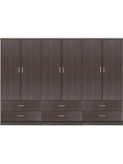 HomeMarkt Εξάφυλλη Ντουλάπα Ρούχων Reina Zebrano 240x42x181cm HM21060.01