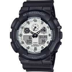 Casio G-Shock Ανδρικό Ρολόι Χρονογράφος με Μαύρο Καουτσούκ Λουράκι GA-100WD-1AER