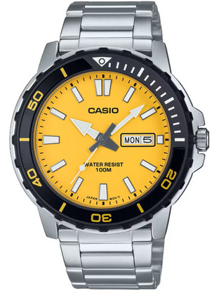 Casio Ανδρικό Ρολόι με Ασημί Μεταλλικό Μπρασελέ MTD-125D-9AVDF