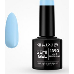 Elixir Semigel 1390 Light Turquoise Ημιμόνιμο Βερνίκι Νυχιών 8ml