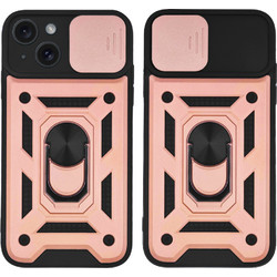 Sonique Ring Armor CamPro Back Cover Rose Gold (iPhone 15)