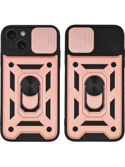 Sonique Ring Armor CamPro Back Cover Rose Gold (iPhone 15)
