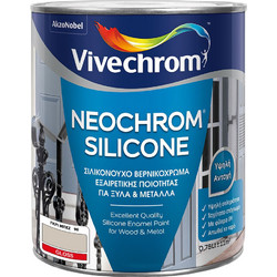 Vivechrom Neochrom Silicone Βερνικόχρωμα Διαλύτου Ξύλου & Μετάλλου No96 Γκρι Μπεζ 0.75lt