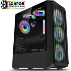 Armaggeddon Tritron Pro 100 Black Gaming Midi Tower Κουτί Υπολογιστή RGB με Πλαϊνό Παράθυρο