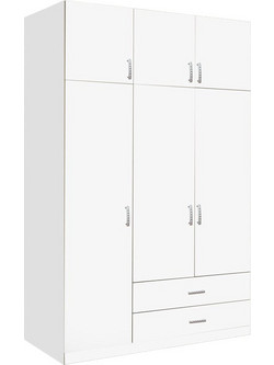 Pakoworld Τρίφυλλη Ντουλάπα Ρούχων Royal Λευκή 150x58x230cm 361-000066
