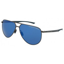 Porsche Design 8962 C Ανδρικά Γυαλιά Ηλίου Aviator Μεταλλικά Μαύρα με Μπλε Φακό