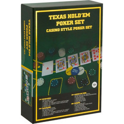 Texas Hold'em Σετ 200 Μάρκες Poker με 2 Τράπουλες & Τσόχα 475195000034