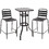 HomeMarkt Laura Σετ Μπαρ Κήπου Αλουμίνιο 3τμχ Μαύρο HM21054.03