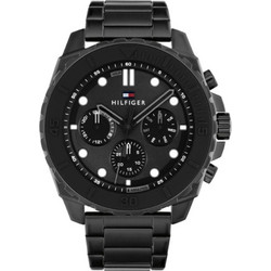 Tommy Hilfiger Morgan Ανδρικό Ρολόι Χρονογράφος με Μαύρο Μεταλλικό Μπρασελέ 1710690