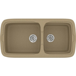 Sanitec Classic 305 Ένθετος Νεροχύτης Γρανίτη Αντιστρεφόμενος Ματ Metallic Cream 96x51cm