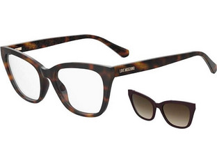 Moschino MOL071CS MFXHA Γυναικείος Σκελετός Γυαλιών Οράσεως με Clip-On Κοκάλινος Ταρταρούγα