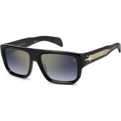 David Beckham DB7132 807/1V Ανδρικά Γυαλιά Ηλίου Τετράγωνα Κοκάλινα Μαύρα με Μπλε Degradee Φακό