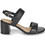 Clarks Ezoria Γυναικεία Πέδιλα Δερμάτινα Μαύρα με Χοντρό Ψηλό Τακούνι 26181300