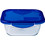 Pyrex Cook & Go Δοχείο Φαγητού Τέτραγωνο Γυάλινο Κατάλληλο για Φούρνο Μικροκυμάτων 800ml Διαφανές Μπλε