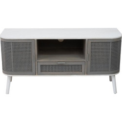 Idea Home Έπιπλο Τηλεόρασης Ξύλινο Άσπρο Μ115xΠ37xΥ58cm 24.13.50168
