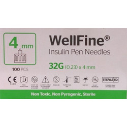 Ambitas WellFine Βελόνες Ινσουλίνης 32G 4mm 100τμχ