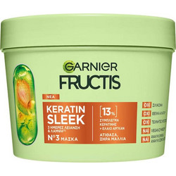 Garnier Fructis Keratin Sleek Μάσκα Μαλλιών Κερατίνης για Ξηρά & Ταλαιπωρημένα Mαλλιά 200ml