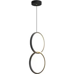 Home Lighting SE LED 20 Aina Κρεμαστό Φωτιστικό Οροφής Δίφωτο LED Μαύρο 77-50616