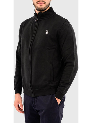 U.S. Polo Assn. Ανδρική Ζακέτα Φούτερ με Φερμουάρ Μαύρη US40187011-199
