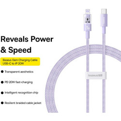 Baseus Gem Braided USB-C to Lightning Cable 20W 2m Purple P10373001511-01