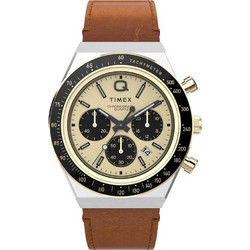 Timex Ανδρικό Ρολόι Χρονογράφος με Καφέ Δερμάτινο Λουράκι TW2W64400