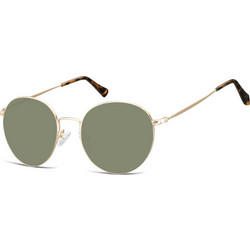Sunoptic SG-915B Γυναικεία Γυαλιά Ηλίου Στρογγυλά Μεταλλικά Χρυσά με Καφέ Φακό