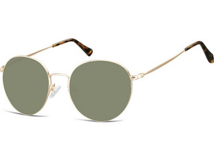 Sunoptic SG-915B Γυναικεία Γυαλιά Ηλίου Στρογγυλά Μεταλλικά Χρυσά με Καφέ Φακό