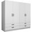 Megapap Τετράφυλλη Ντουλάπα Ρούχων Victoria Λευκή 200x60x181cm GP100-0087,1