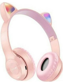 Andowl Q-EM51 Ενσύρματα & Ασύρματα Bluetooth Ακουστικά On Ear Ροζ Χρυσά