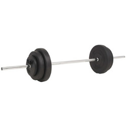 vidaXL 91398 Ίσια Μπάρα Σετ με Βάρη 30kg Φ25mm 140cm με Κολάρα Μανταλάκια