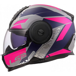 LS2 FF902 Scope II Oxyd Matt Grey Purple Pink Κράνος Μηχανής Flip-Up 1750gr