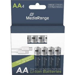 MediaRange Rechargeable USB-C AA 1400mAh 4τμχ